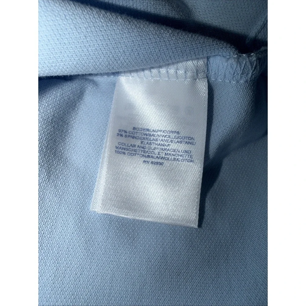 Lands' End Women's Small Light Blue Short Sleeve Plaid Collared Polo Shirt Dress - Picture 6 of 7